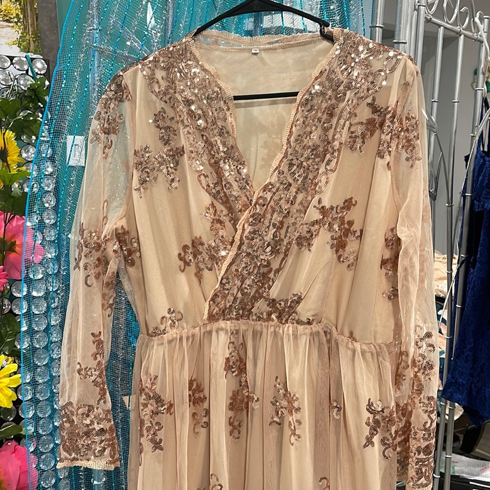 Sparkly beige dress 2xl